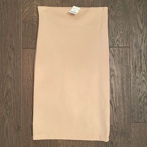 NWT- Mendacino Taupe midi skirt